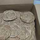 Boho Placemats Set of 6,Table Runner with Matching Round Woven Placemats,Macrame Table Decor Farmhouse Style Natural Burlap Cotton Placemats for Kitchen and Dining Table Centerpiece Home Decorations
