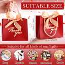 Hsei 40 Pcs Mother's Day Small Thank You Gift Bags with Handles 5.5''x 2.4''x 4.7'' Gold Foil Thank You Mini Paper Bags with Bow Ribbon Party Favor for Wedding Birthday(Red)