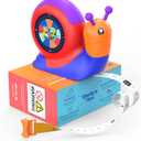 8ft Tape Measure for Kids, STEM Educational Tool with Level, Protractor and Eraser, Retractable Snail Shaped Measuring Tapes, Child-Safe Stocking Stuffers Gift for Boys & Girls 3+, Blue