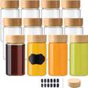 12 Pack 4oz Glass Shot Bottles with Caps, 120ml Borosilicate Glass Juice Shot Bottles, Dishwasher & Freezer Safe, Reusable Wellness Ginger Shot Glass Jars with Lids for Juicing