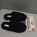 Dearfoams womens Serena Memory Foam Chenille Scuff House Shoe Slipper (7-8, Black)