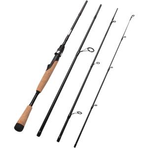 Fiblink 4 Pieces Travel Spinning Rod Medium Carbon Spinning Fishing Rod Portable Fishing Rod