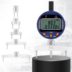 CGOLDENWALL High accuracy digital radius gauge Electronic Inside and Outside Radius Gage with 10mm /20mm /30mm /60mm/100mm changeable measuring jaw Blue 0.2" - 27.5"/5 mm - 700 mm