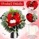 Suncalla Money Flower Bouquet Kit DIY Artificial Soap Rose Gifts with LED Light Kit, Fake Floral Rose Bouquet with Gift Bag Set for Anniversary Wedding(Red)