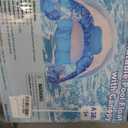 Inflatable Fabric Covered Pool Float Adult with UPF50+ Sunshade Canopy & Cup Holders,Large Water Lounger Float Recliner Chair for Pool Party Lake Beach-Blue