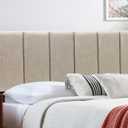 Yongchuang Upholstered King Headboard Linen Head Board for King/Cal King Size Bed Adjustable Height Headboards Panel Oatmeal