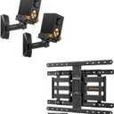 Perlegear Speaker Wall Mounts and Ultra Slim TV Wall Mount 1.1" Low Profile for 42-90" TVs,
