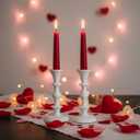 Rely+ White Metal Taper Candle Holders Set of 2 5.75" Decorative Candlestick Holders for Table Centerpiece, Home Dcor, Dining Table, Wedding & Party Decorations