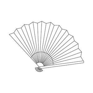 Large Folding Fan, Red And Blue