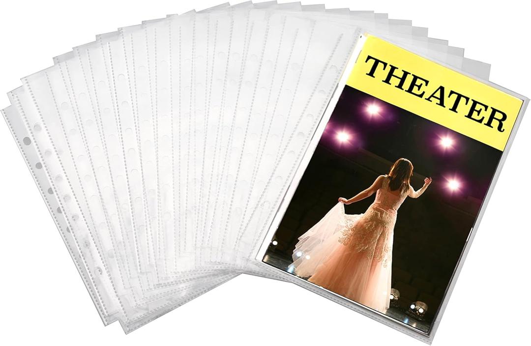 2Fold Sheet Protectors for Broadway Play Program and Theater Programs - 25 Custom Sheet Protectors Fits The Older 9 x 6 Playbills (6.25 x 9.25 Program Protectors (25 Pack))