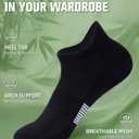 Niorasen Ankle Socks for Women, 6 Pairs Breathable Bamboo Viscose Low Cut Thin Socks,Moisture Wicking Casual Sports Running (Black), US 10-13
