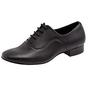 ARCLIBER Mens Dance Shoes Ballroom PU Leather Matte Black Dancing Character Shoes for Men Sole Tango Salsa Latin-9.5