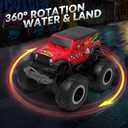 STEMTRON Amphibious Remote Control Car 2.4GHz 1:20 All Terrain Off-Road RC Car Remote Control Boat Gifts for Kids Boys Red