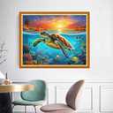 Joyhoor Cross Stitch Kits for Beginners Stamped Cross-Stitch Supplies Needlework preprint Embroidery Kits for Adults DIY Needlepoint Kits Embroidery Patterns 11CT-Millennium Turtle 16x20 inchs