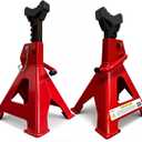 6 Ton Jack Stands (13,200Lbs) - Heavy Duty Car Jack Stand with Double Pin Locking, Adjustable 15.6"-23.4" Height, Extra Rubber Pads for Trucks, Garage, Home,DIY Use - 1 Pair Red