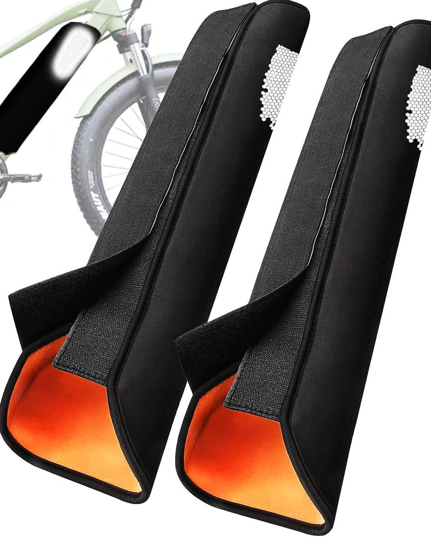2PCS E Bike Battery Cover,11.8-15.8in circumferenceReflective Battery Protective Cover E-Bike at Night, Bicycle Thermal Cover Waterproof Dustproof Bag for Battery in Downtube