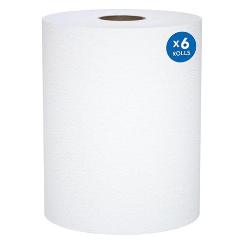 Scott Professional Universal 100% Recycled Fiber Hard Roll Paper Towels, Bulk (56158), Hardwound 1.5' Core, Absorbency Pockets, Compressed, White (6 Rolls at 800' Each, 4,800'/Case)