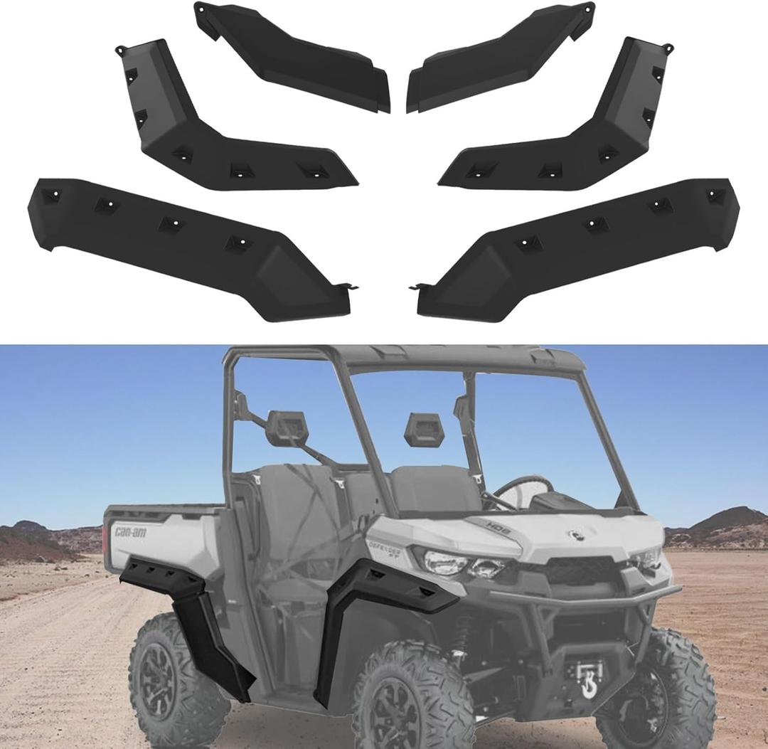 XUTVOTOR Fender Flares for Can Am Defender, Front and Rear Sports Mud Guards Compatible with Can Am Defender HD 5/ HD8/ HD10/ MAX 2016-2024 Replace OEM #715006821 715002424 715006822