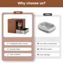 Gradner Pet Cat Litter Tray, Odour-Resistant Enclosed Cat Litter Box (Stainless Steel Little Box)