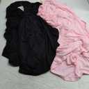 Neer 2 Pack 3 in 1 Labor Delivery Hospital Gown Robe, Women's Maternity Cross Wrap V Neck Dress Nursing Nightgown Sleepwear (X-Large, Black, Pink)