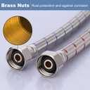 ARCORA 24-Inch Line Connects Kitchen Sink to Water Supply, Braided Stainless Steel cUPC Supply Lines 1/2 Inch FIP x 1/2 Inch FIP Sink Hose Attachment for Faucet 1 Pair