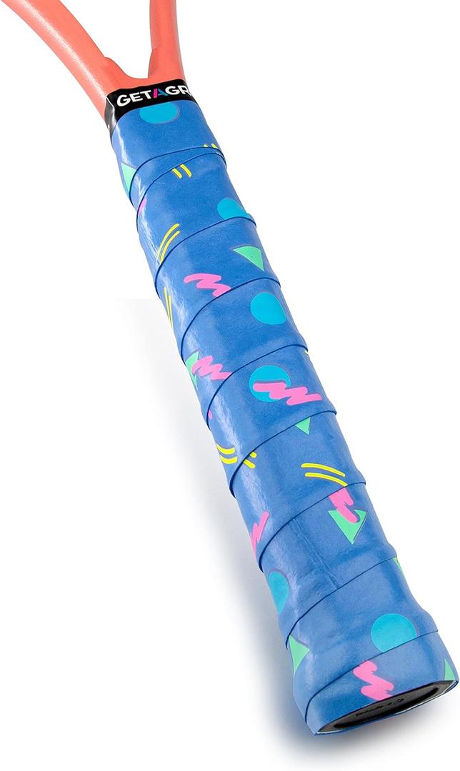 3 x Get A Grip - Custom Tennis Racket Grip Tape - Anti-Slip/Quick-Drying Tennis Overgrips - Precut Badminton Racket Grip with Finishing Tape