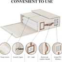 3 Pack Foldable Bed Sheets Set Organizers and Storage(King & Queen Size),Linen Fabric Closet Organizers with Window,Folding Bedding Storage Box for Bedsheets and Pillow Cube Organizer-Beige