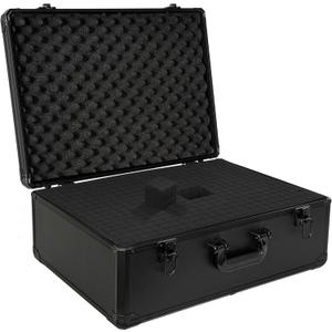 23 Inch Aluminum Carrying Case 23 X 16.5 X 8.6 Inch Ideal for Microphone & Camera Gear Transportation, DJ Mixer Case with Customizable Pre-Diced Foam, Black
