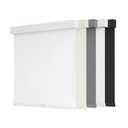 AOSKY Blackout Roller Shades Cordless Blinds for Windows, Free-Stop Shades with Valance, Thermal Insulated Fabric, UV Protection, Natural Woven Blinds for Home and Office (74" W x 72" H, White)