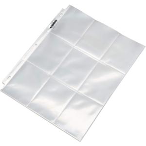 9-Sleeve Trading Card Protectors Binder Sheet, Transparent, 100 Pack