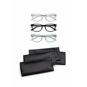 3 Pack Bifocal Reading Glasses for Women Men Bi-focal Readers PC Frame Fixed Hinge Dual Focal Clear Top Eyewear, Black + Pretty Pink + Pea Color, +2.00