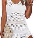 3 x Dokotoo Womens Swimwear Cover Ups 2026 Summer Crochet Hollow Out Knit Bathing Suit Beach Dresses (White, XL)