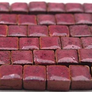 Mosaic Art Stones, Crafts for Adults, Lilliput Tiny Square Zellige Tiles 3/16inch 0.5 cm Wine red, RV01
