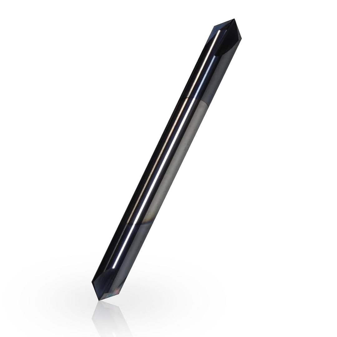 1/4" Chamfer Mill, 4 Flute, 90 Degree, 2-1/2" Overall Length, Solid Carbide End Mill,1/4"Cutting Diameter,1/4"Shank Diameter, 90 Chamfer Angle, Chamfer Mill, Double End,AlTiN Coated