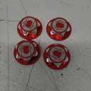 4PCS RC 17MM Hex Wheel Nut Dustproof Anti-Skid Mount Cap CNC Aluminum Compatible with 1/8 Buggy Off Road Monster Truck Car Traxxas X-Maxx Summit E-Revo HPI HSP Losi Kyosho Tamiya (Red)