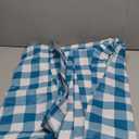 Smiry Rectangle Picnic Table Cloth, Elastic Waterproof Fitted Vinyl Tablecloths, Flannel Backed Buffalo Plaid Table Covers for Dining, Camping, Outdoor (White and Turquoise, 30" x 96")