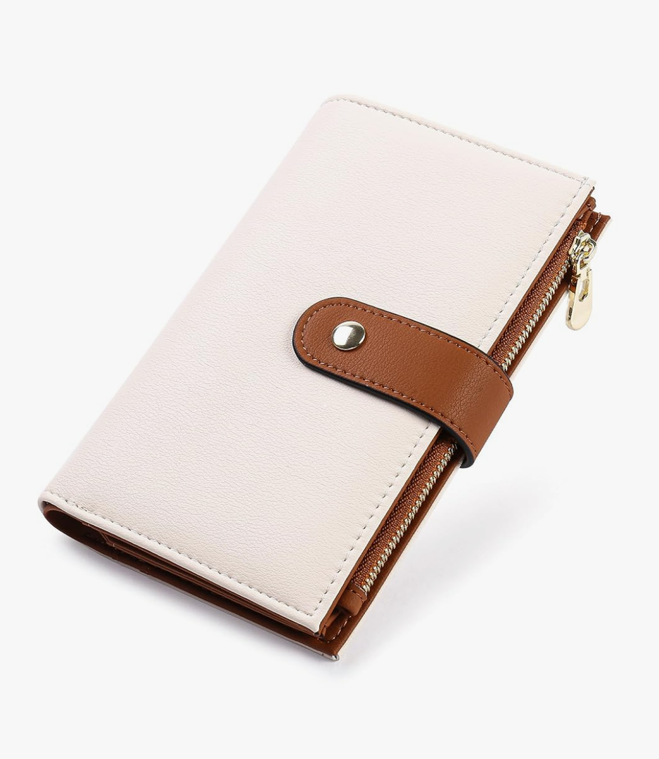 Women's Wallets RFID Blocking Leather Trifold Clutch Wallet Credit Card Holder Ladies Travel Wallet Purse with Pen Holder