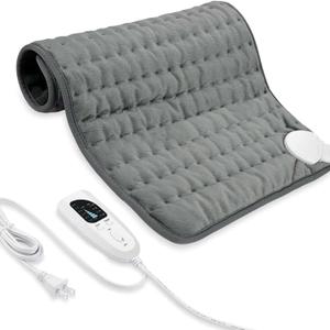 Electric Heating Pad for Back Pain Relief, Heating Pads for Cramps, Auto Shut Off, Machine Washable, Heating pad for Neck and Shoulder, Knee, Arms, Legs, etc. (Dark Gray, 2420)