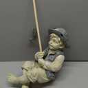Design Toscano Frederic the Little Fisherman of Avignon Boy Fishing Garden Statue, 15 Inch Tall, Cast Stone Resin, Two Tone Stone Finish