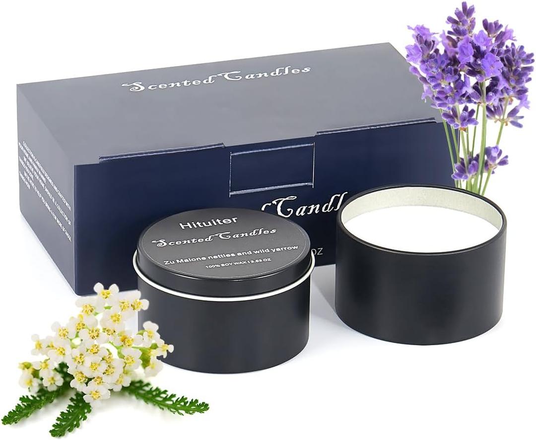 Plant Based All Natural Wax Melts, Strong Fragrance, Long Lasting Premium Soy Scented Melts Cubes, Wax Melts Tarts for Tree Candle Warmer Lamp (Lavender & Yarrow Candle)