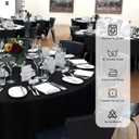 10 Pack Round Tablecloths - 120 Inch, Black Polyester Tablescape Fabric: Stain & Wrinkle Resistant, Ideal for Weddings & Parties