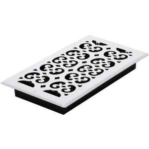 Decor Grates S612W-WH Scroll Collection Wall/Ceiling Register, 6x12 Inches, White