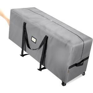 BALEINE 7.5 ft Rolling Christmas Tree Storage Bag, 2 Swivel Wheels for Easy Moving, Heavy Duty 600D Oxford Fabric Extra Large Artificial Christmas Tree Bag with Reinforced Carry Handles (Grey)
