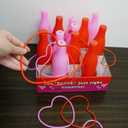 Valentine Bottle Ring Toss Game for Kids Party Activity, Indoor/Outdoor Backyard Yard Carnival Game, Classroom Valentine's Party Games for Kids and Adults Party Supplies by 4E's Novelty, Red, Pink
