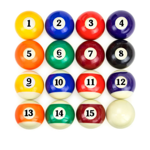 Precision Engineered Billiard Balls – Full Set of 16 Balls for Pool Tables, Includes Eight Ball & White Cue Ball