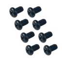 Rear License Plate Screws M5-0.8X8mm Compatible with Tesla Model 3, Y and BMW 18-8 Stainless Steel Black Zinc Plated 8 Pack