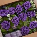 Wedding Aisle Decorations for Wedding Ceremony Set of 10 Pew Flowers for Church Chair Decorations Party Decor with Artificial Flowers Eucalyptus and Ribbons Purple