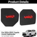 2PCS Cup Holder Coaster for Toyota Grand Highlander 2024 2025 Accessories,Silicone Cup Inserts Interior Mats (Red)
