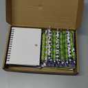 24 Pcs 12 Sets Soccer Party Favors Birthday Supplies School Stationery Bulk 5.5 x 4.3'' Soccer Spiral Notebook Ballpoint Pens for Coaching Supplies Coach Gift Team Party Players Sports Lover