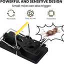 Qualirey 12 Pcs Mouse Traps Bulk Plastic Snap Rat Trap Reusable Quick Effective Safe for Indoor Outdoor Home House Warehouse Garden Kitchen (3.86 x 1.81 x 2.17 Inch,Black,Yellow)
